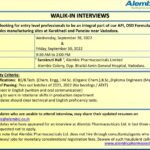 Vacancy for FRESHERS Alembic Pharmaceutical