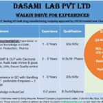 Multiple vacancies in Dasami Lab Pvt. Ltd for Freshers & Experienced candidate | Quality Control / Production / AQA / Production Documentation / Engineering