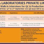 Multiple vacancies in Spica Laboratories Pvt. Ltd  for Freshers & Experienced in Production / Quality Control