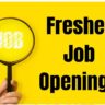 FRESHERS JOB OPENINGS: B.Sc, M.Sc, B.Pharm, M.Pharm Candidates – Apply Only from AP & TS