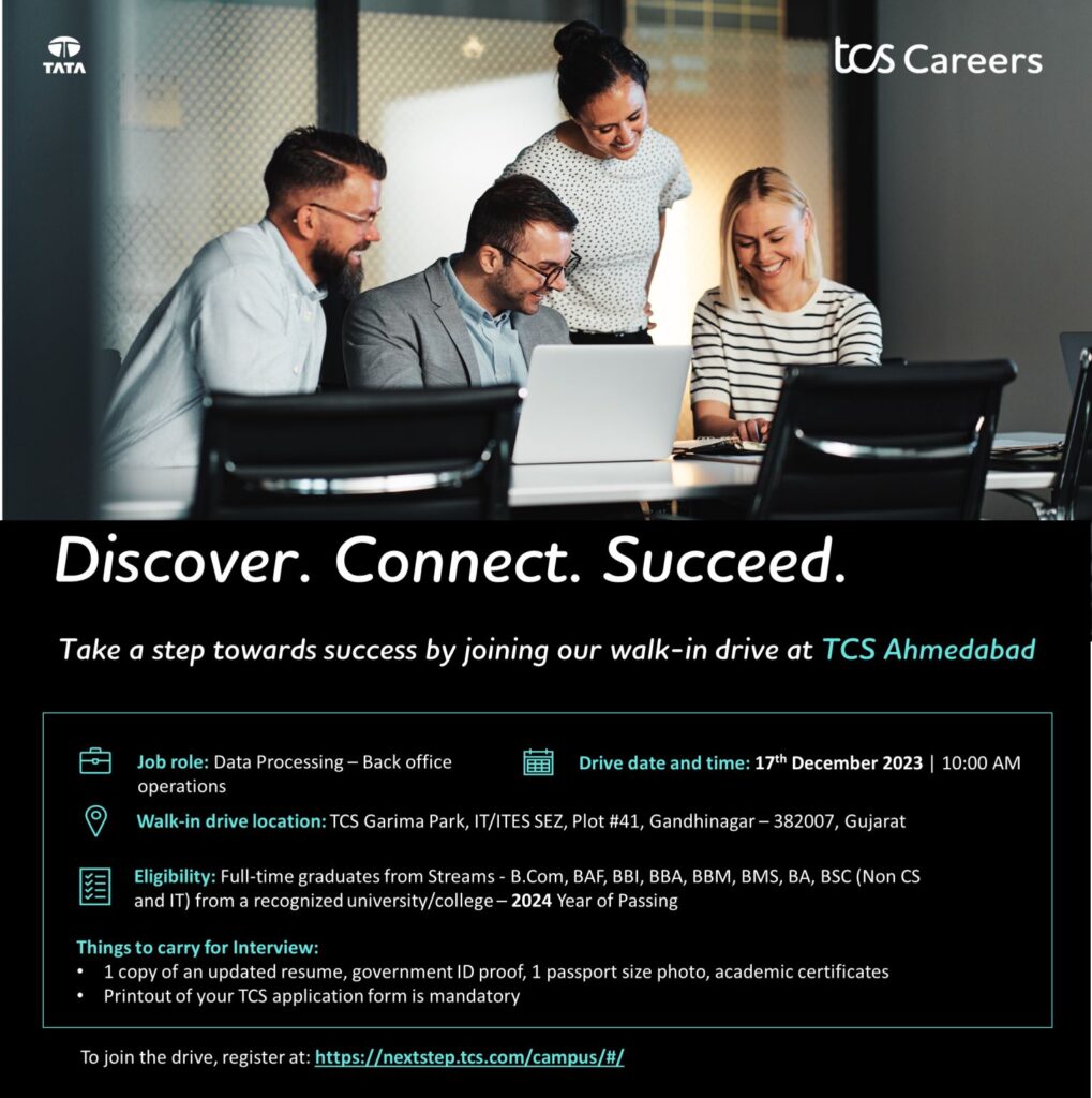 TATA Consultancy (TCS) – Walk-In Drive for Freshers on 17th Dec’ 2023