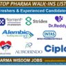 Top Pharma Walk-Ins List on 16th Dec’ 2023 for QC, QA, Production, IPR, RA, FR&D, ADL, EHS, Packing, AMV, Warehouse, F&D, Stores, Medical Coding, Engineering, R&D, Micro Departments for Freshers & Experienced Candidates